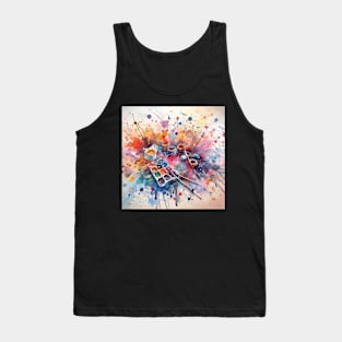 Psychedelic looking abstract illustration messy paint Tank Top